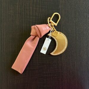 Tory Burch Blush and Gold Crescent Key Holder